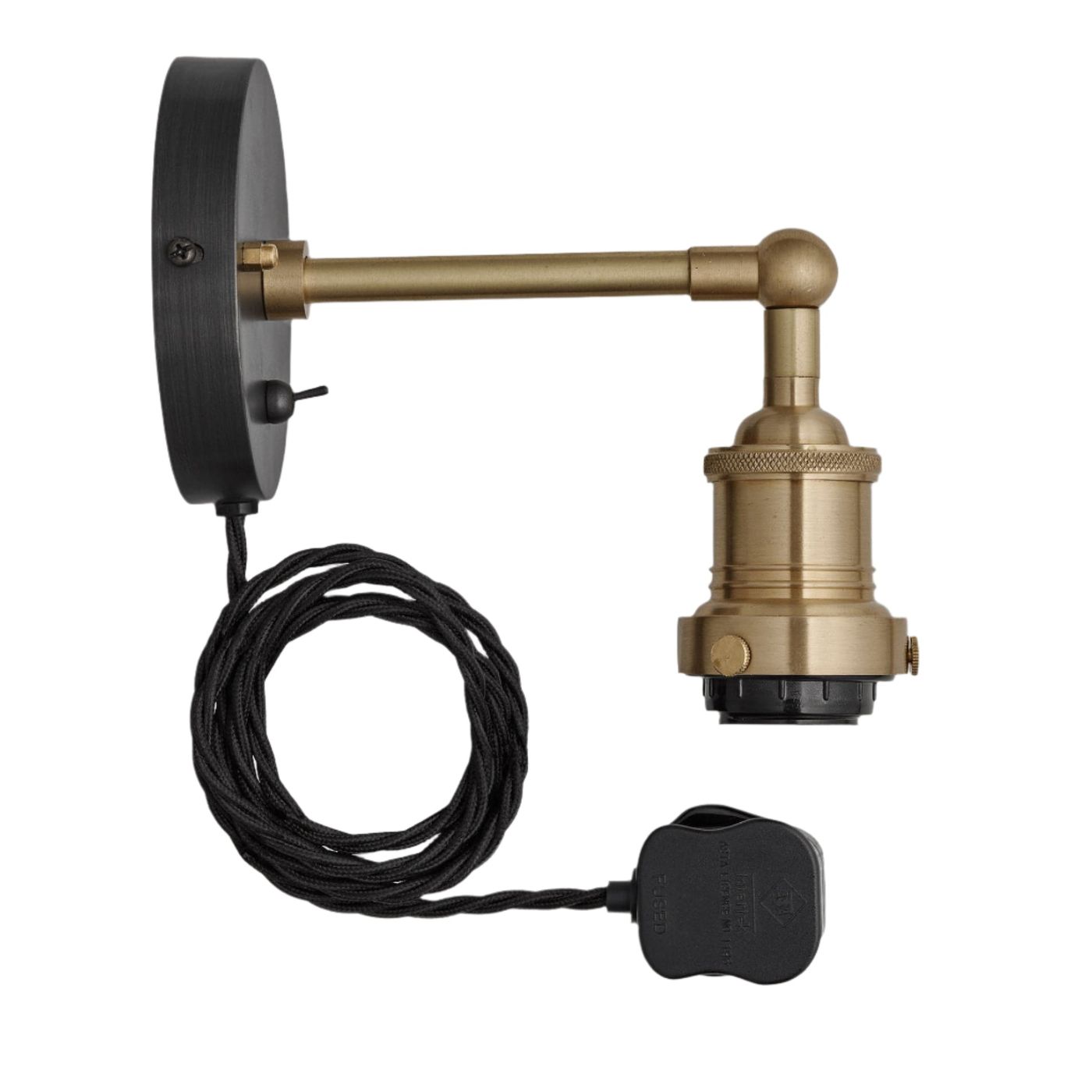 Brooklyn Wall Holder - Brass - With Plug Industville BR-WL-B-FLWP