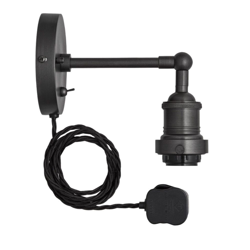 Brooklyn Dome Wall Light - 8 Inch - Pewter - With Plug Industville