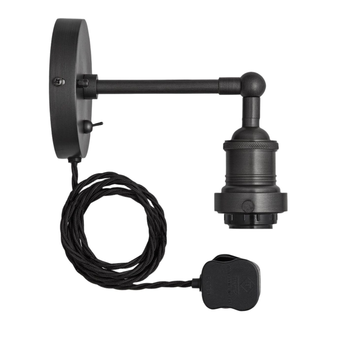 Brooklyn Dome Wall Light - 8 Inch - Pewter - With Plug Industville