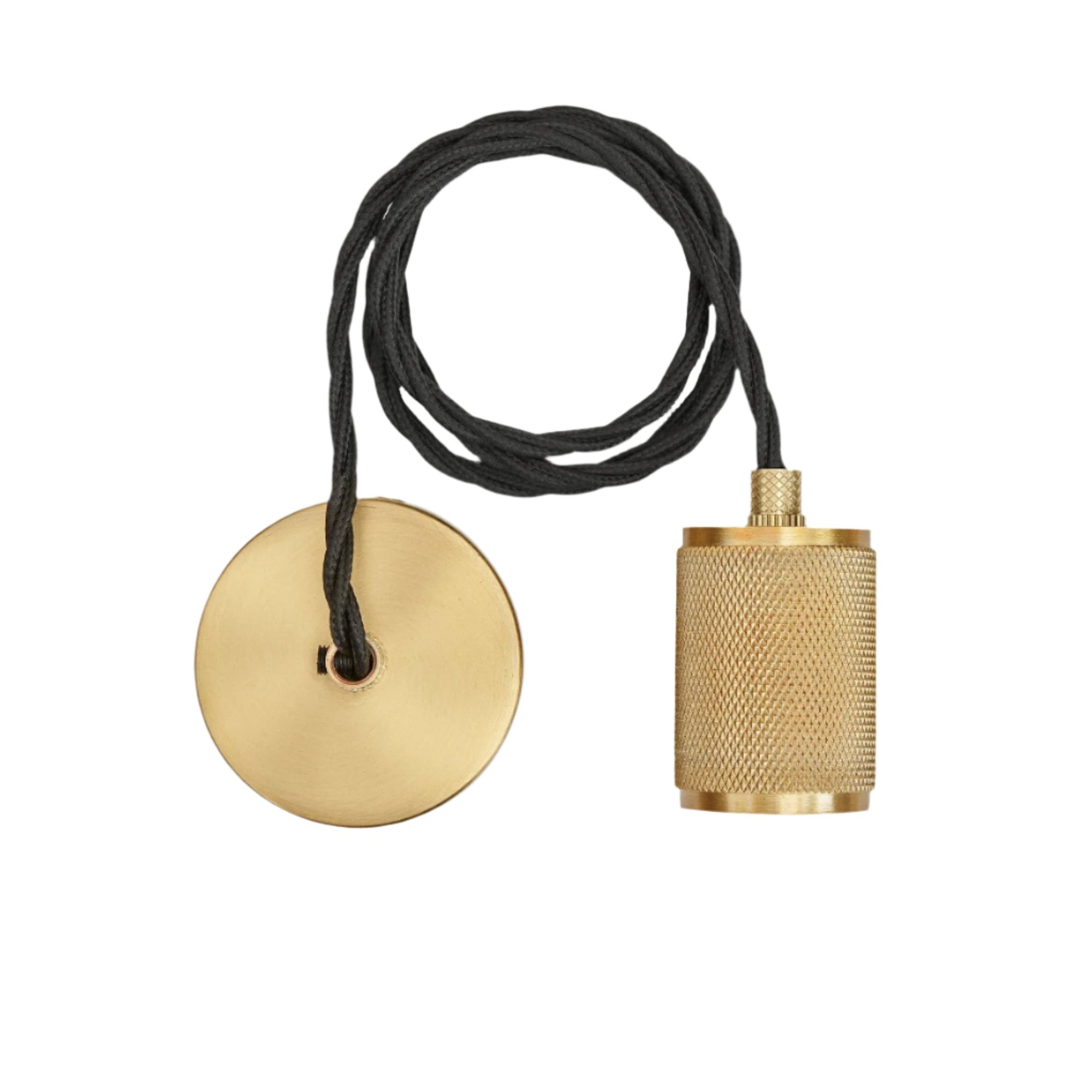 Brass Knurled Edison Pendant Light - 1 Wire - Industville KN-E1WP-B