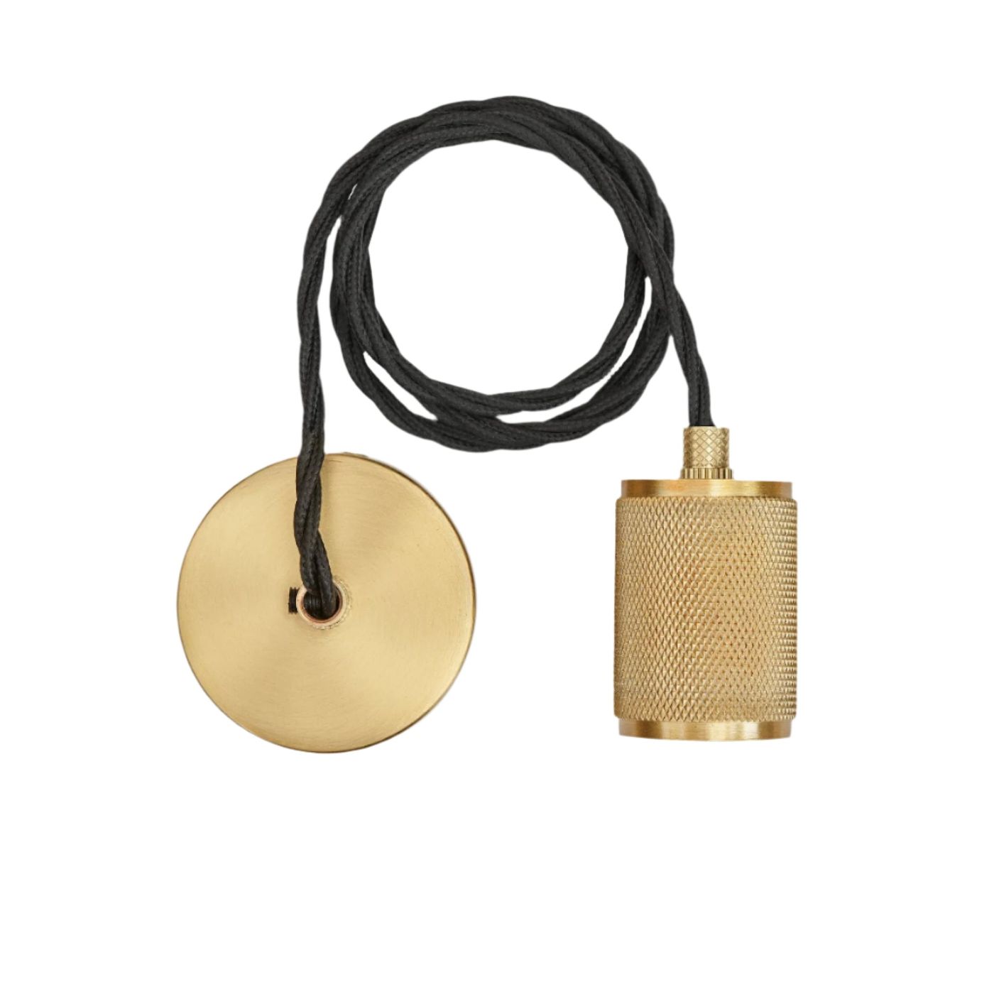 Brass Knurled Edison Pendant Light - 1 Wire - Industville KN-E1WP-B