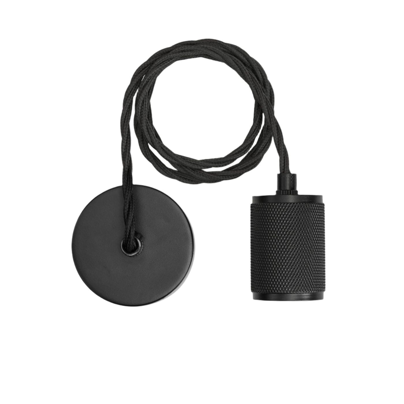 Black Knurled Edison Pendant Light - 1 Wire - Industville KN-E1WP-BK