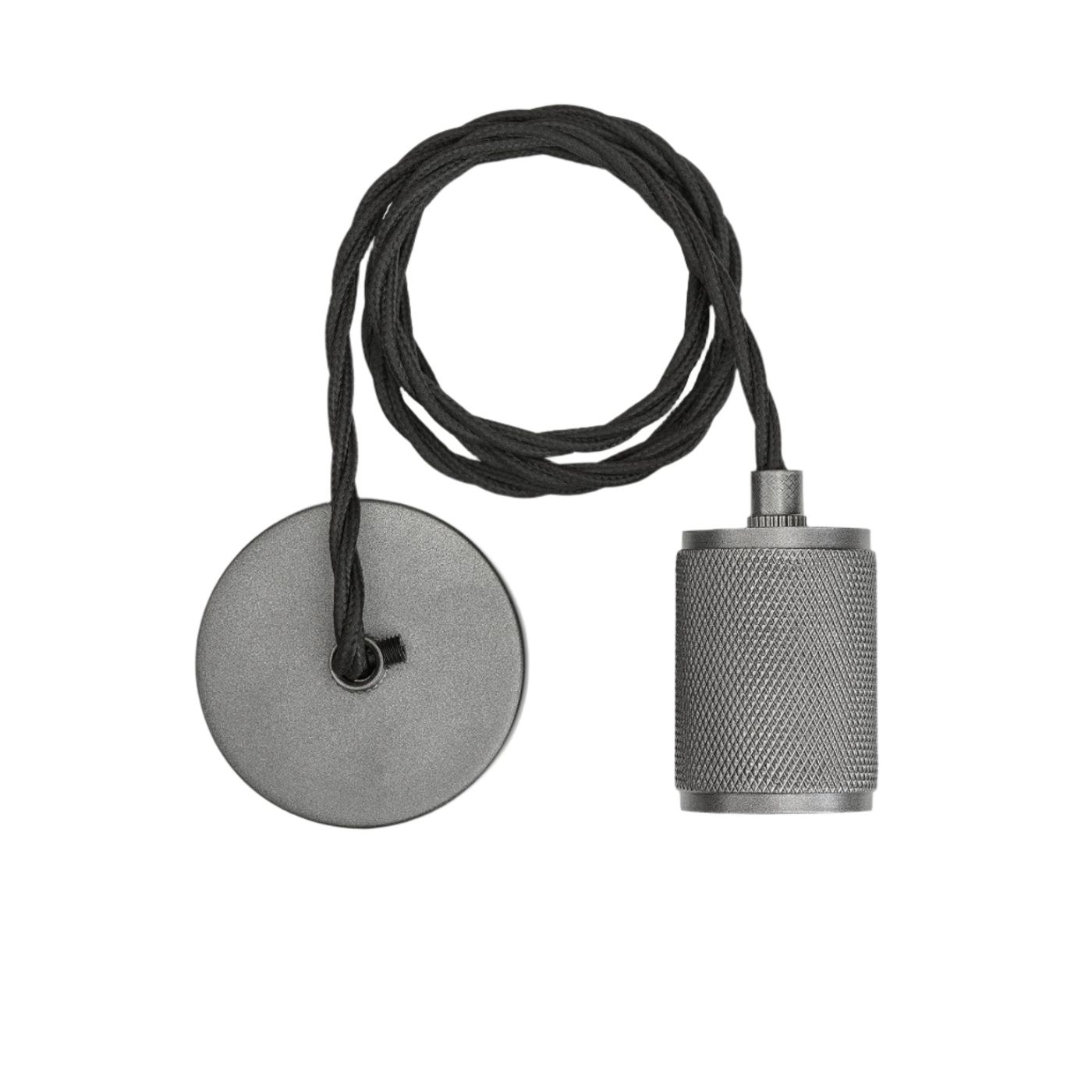 Pewter Knurled Edison Pendant Light - 1 Wire - Industville KN-E1WP-P