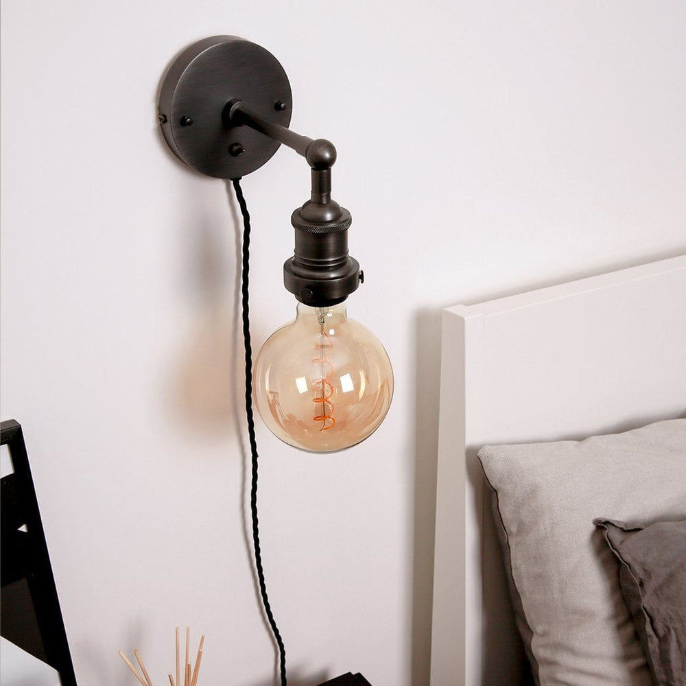 Brooklyn Wall Holder - Pewter - With Plug Industville BR-WL-P-FLWP