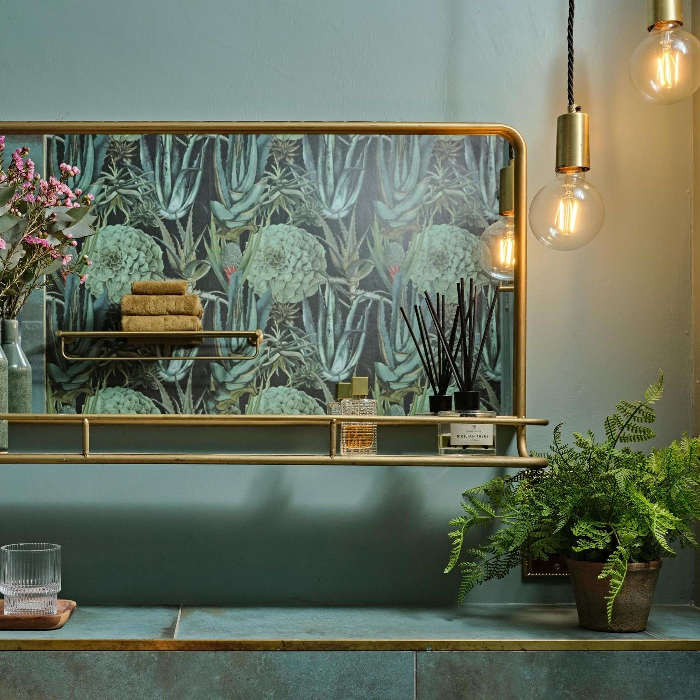 Brass Sleek Edison Pendant Light with Bulb, Product Code is SL-E1WP-B