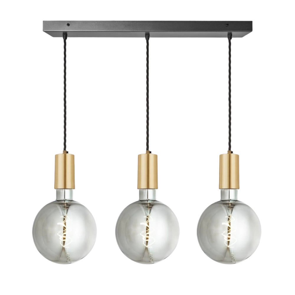 Sleek Large Edison Cluster Lights - 3 Wire - Brass Industville SL-LE-3WCL-B