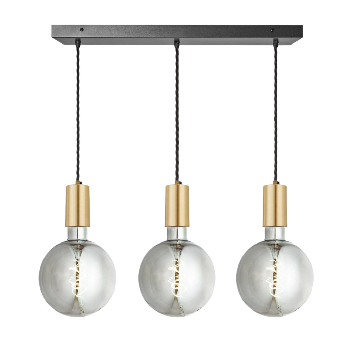 Sleek Large Edison Cluster Lights - 3 Wire - Brass Industville SL-LE-3WCL-B