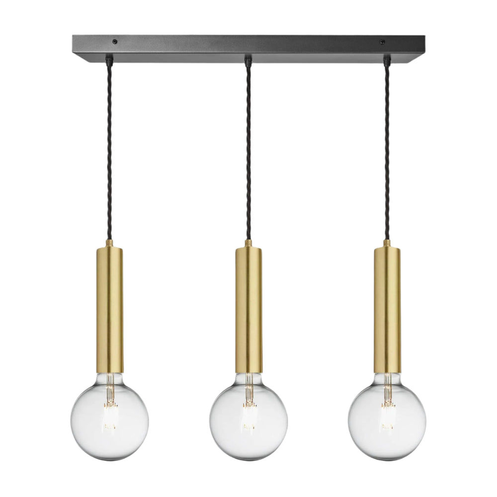 Sleek Cylinder 3 Wire Cluster Lights - Brass Industville SL-CY-3WCL-B