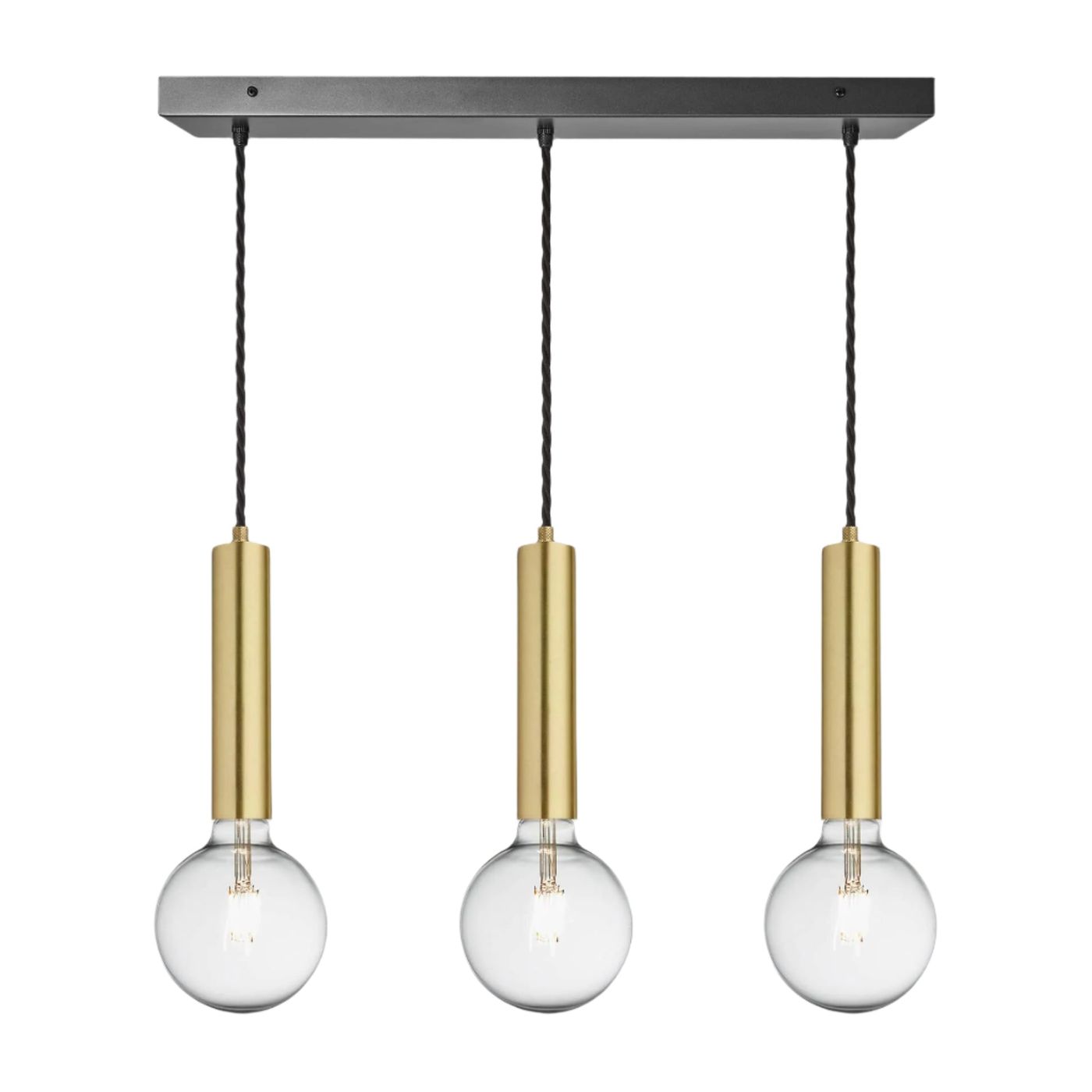 Sleek Cylinder 3 Wire Cluster Lights - Brass Industville SL-CY-3WCL-B