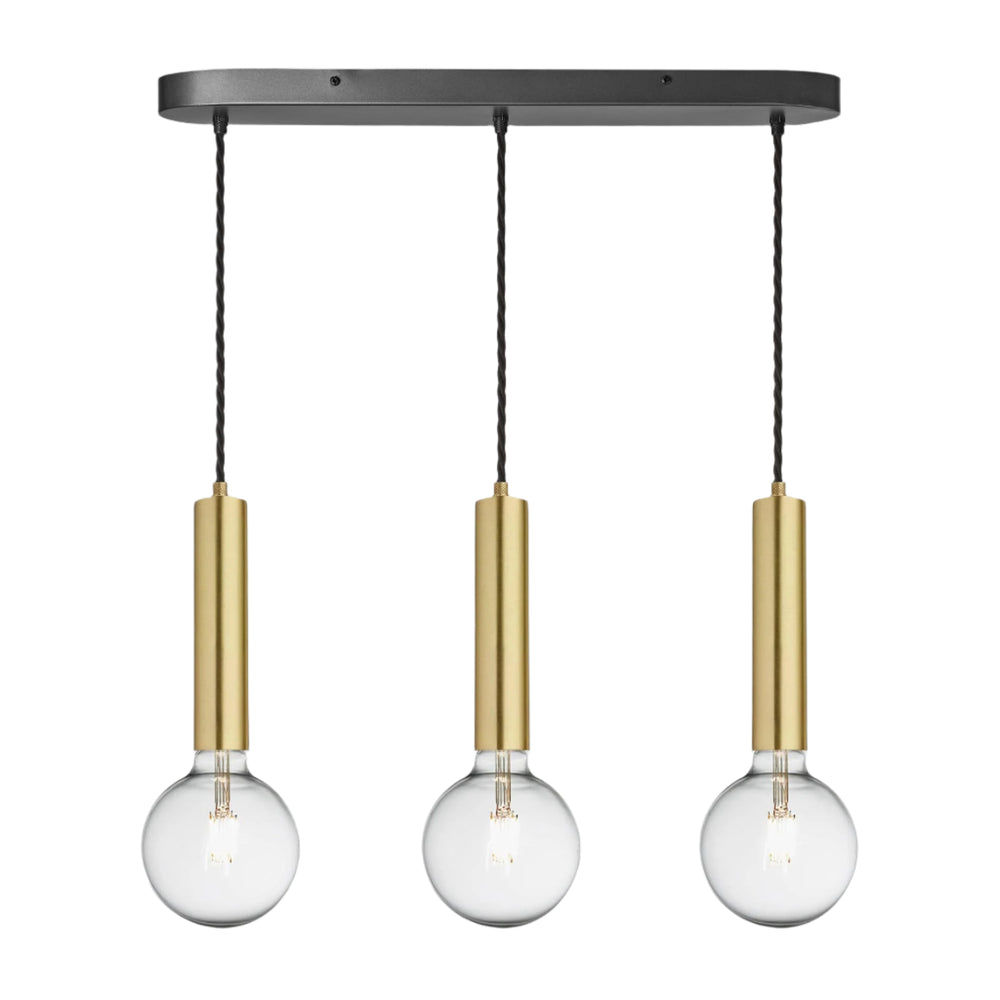 Sleek Cylinder 3 Wire Cluster Lights - Brass Industville SL-CY-3WOCL-B
