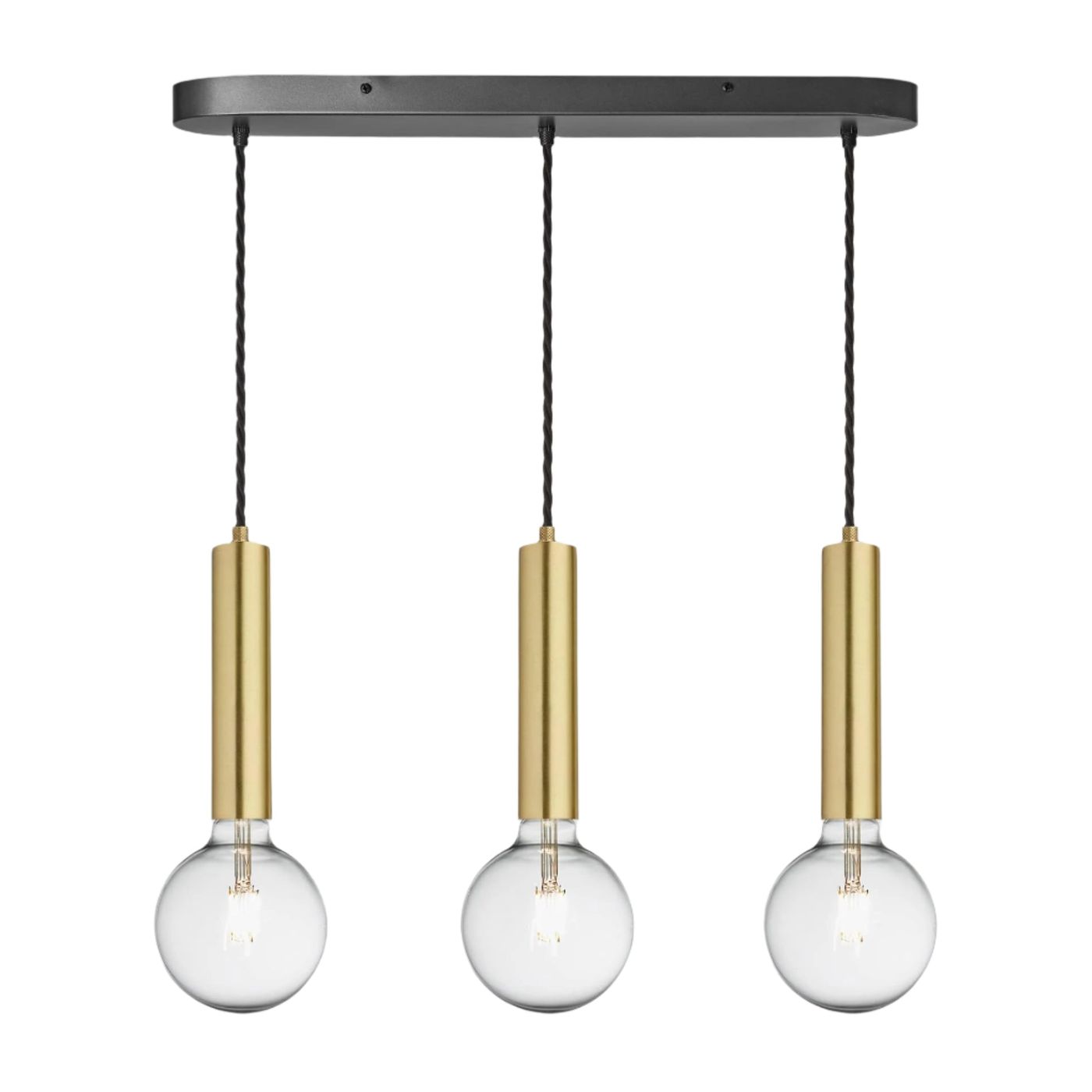 Sleek Cylinder 3 Wire Cluster Lights - Brass Industville SL-CY-3WOCL-B