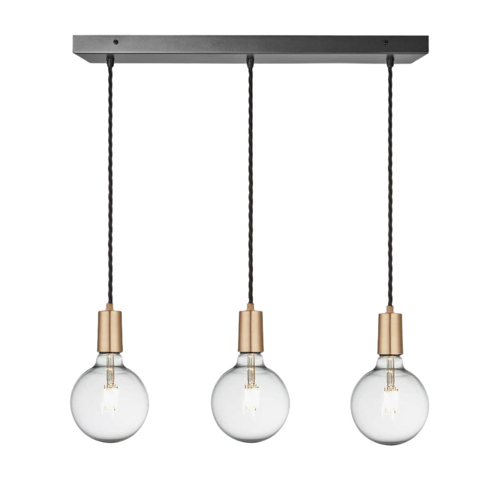 Brass Sleek Edison Cluster Lights - 3 Wire - Industville SL-E-3WCL-B