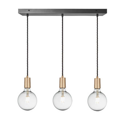 Brass Sleek Edison Cluster Lights - 3 Wire - Industville SL-E-3WCL-B