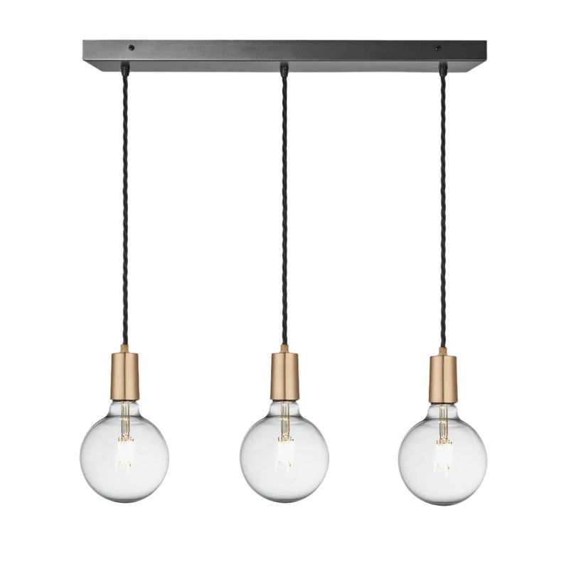 Brass Sleek Edison Cluster Lights - 3 Wire - Industville SL-E-3WCL-B