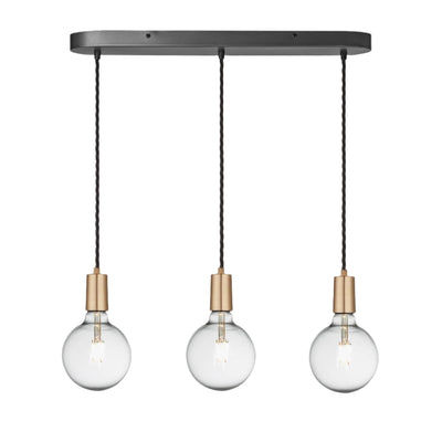 Brass Oval Sleek Edison Cluster Lights - 3 Wire - Industville SL-E-3WOCL-B