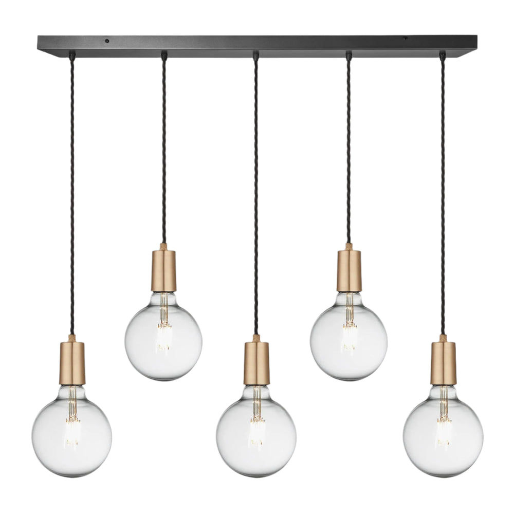Brass Sleek Edison Cluster Lights - 5 Wire - Industville SL-E-5WCL-B