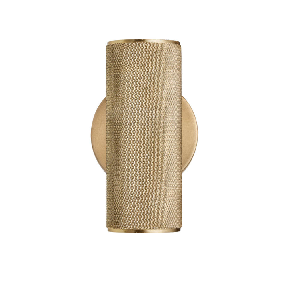 Knurled Edison Double Wall Light - Brass Industville KN-EDWL-B