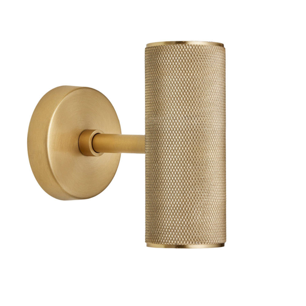 Knurled Edison Double Wall Light - Brass Industville KN-EDWL-B