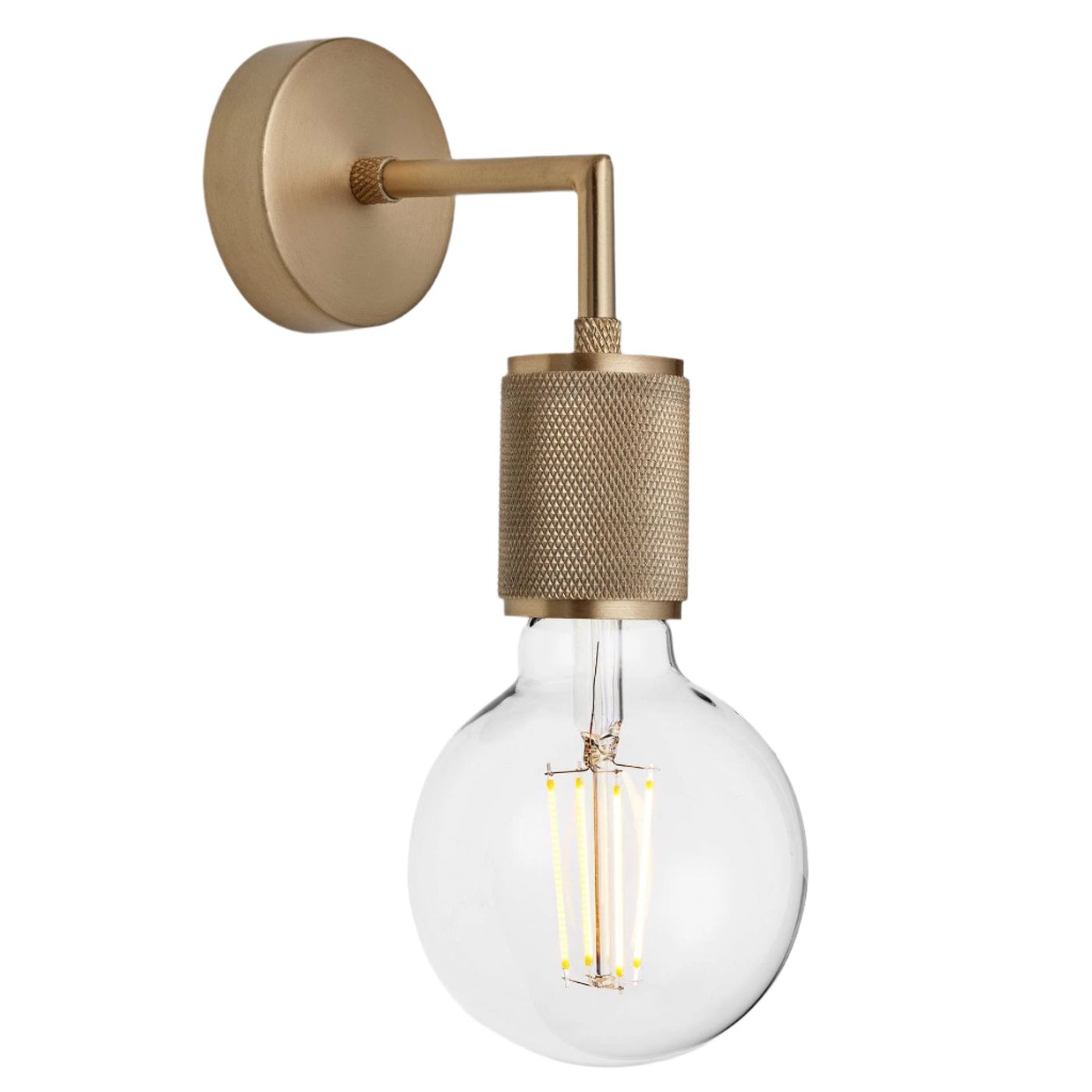 Brass Knurled Edison Wall Light - Industville KN-EWL-B