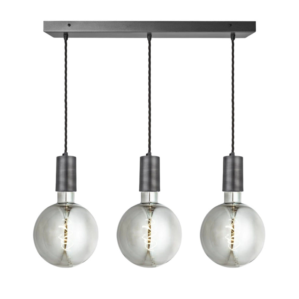 Sleek Large Edison Cluster Lights - 3 Wire - Pewter Industville SL-LE-3WCL-P