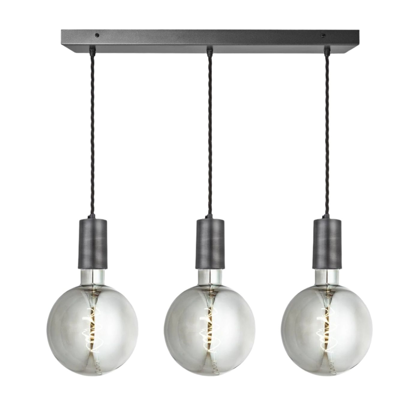 Sleek Large Edison Cluster Lights - 3 Wire - Pewter Industville SL-LE-3WCL-P