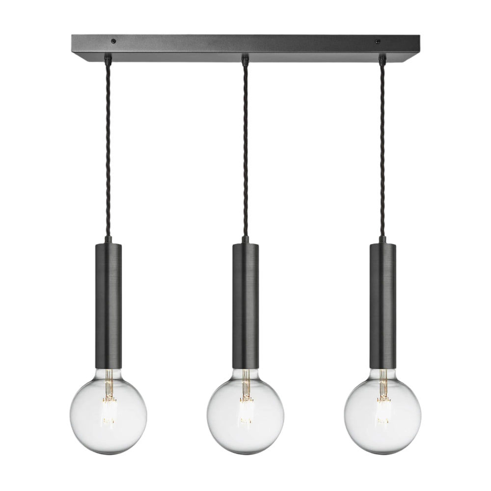 Sleek Cylinder 3 Wire Cluster Lights - Pewter Industville SL-CY-3WCL-P