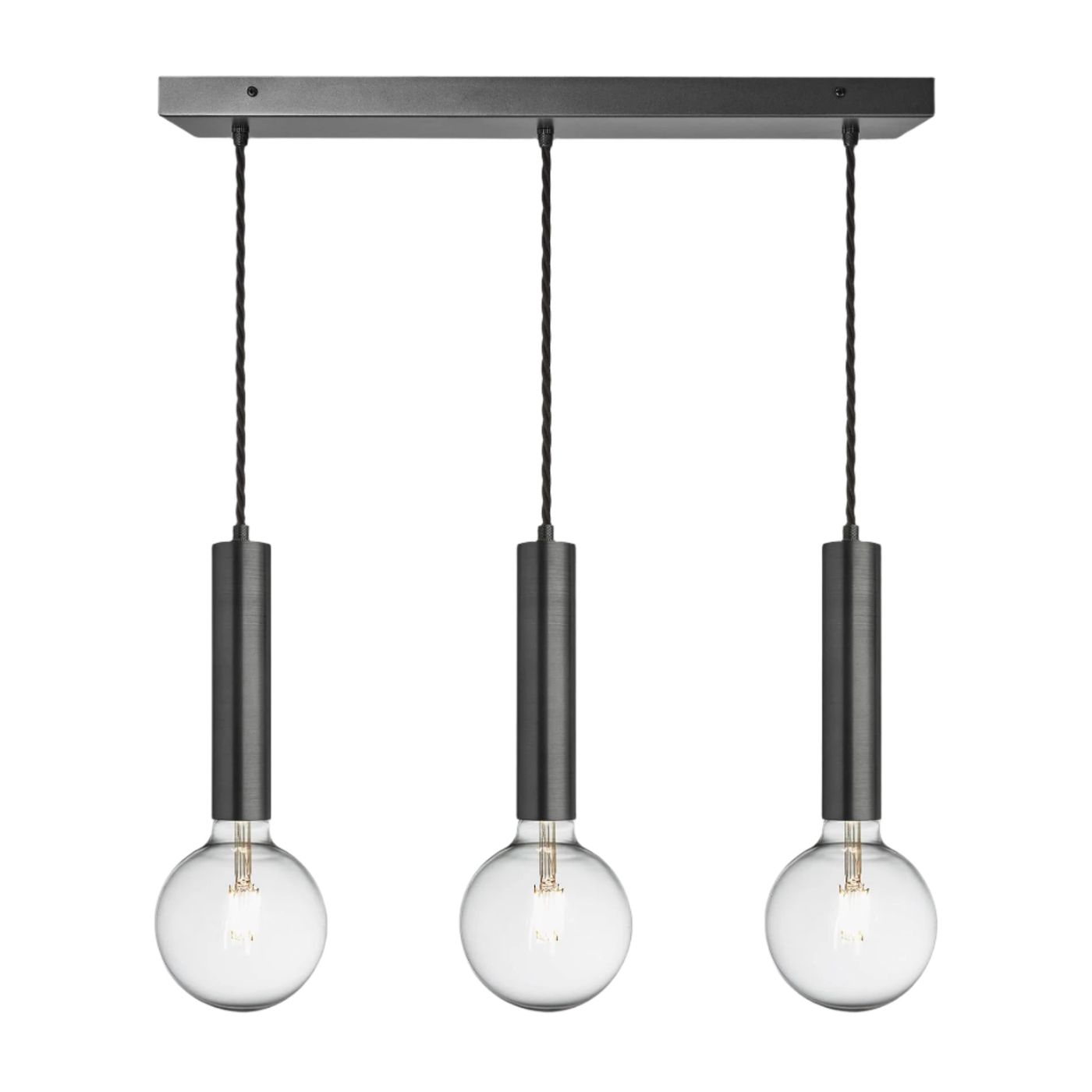 Sleek Cylinder 3 Wire Cluster Lights - Pewter Industville SL-CY-3WCL-P