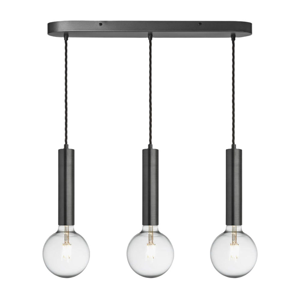 Sleek Cylinder 3 Wire Cluster Lights - Pewter Industville SL-CY-3WOCL-P