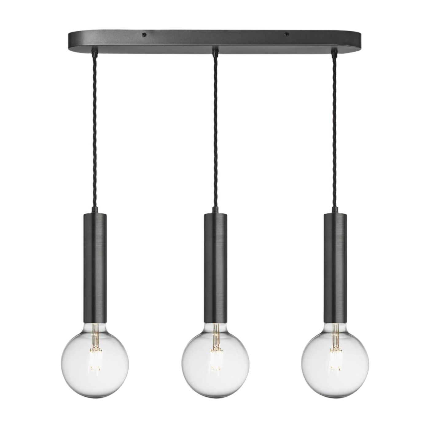 Sleek Cylinder 3 Wire Cluster Lights - Pewter Industville SL-CY-3WOCL-P