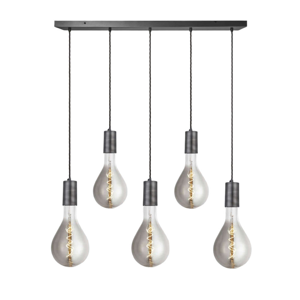 5 Wire Sleek Large Edison Cluster Lights with Pewter Holders Industville SL-LE-5WCL-P