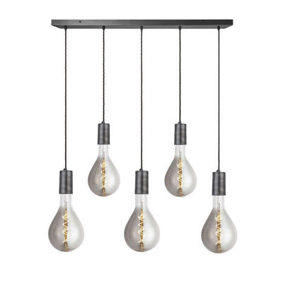 Sleek Large Edison Cluster Lights - 5 Wire – Pewter Industville SL-LE-5WCL-P