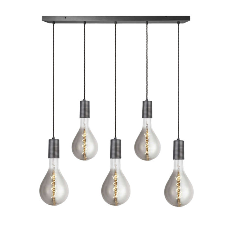 5 Wire Sleek Large Edison Cluster Lights with Pewter Holders Industville SL-LE-5WCL-P