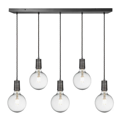 Pewter Sleek Edison Cluster Lights - 5 Wire - Industville SL-E-5WCL-P