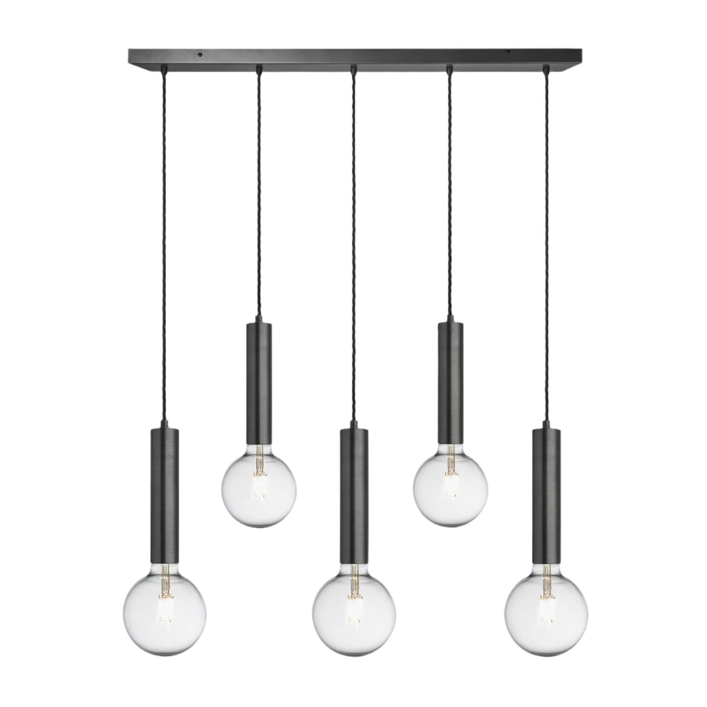 Sleek Cylinder 5 Wire Cluster Lights - Pewter Industville SL-CY-5WCL-P