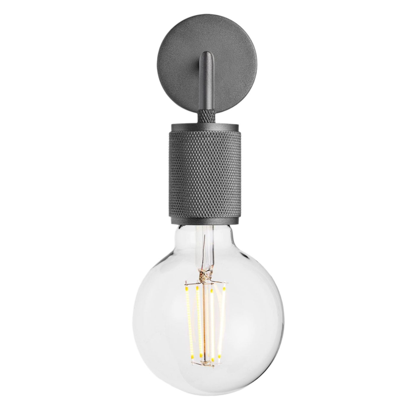 Pewter Knurled Edison Wall Light - Industville KN-EWL-P