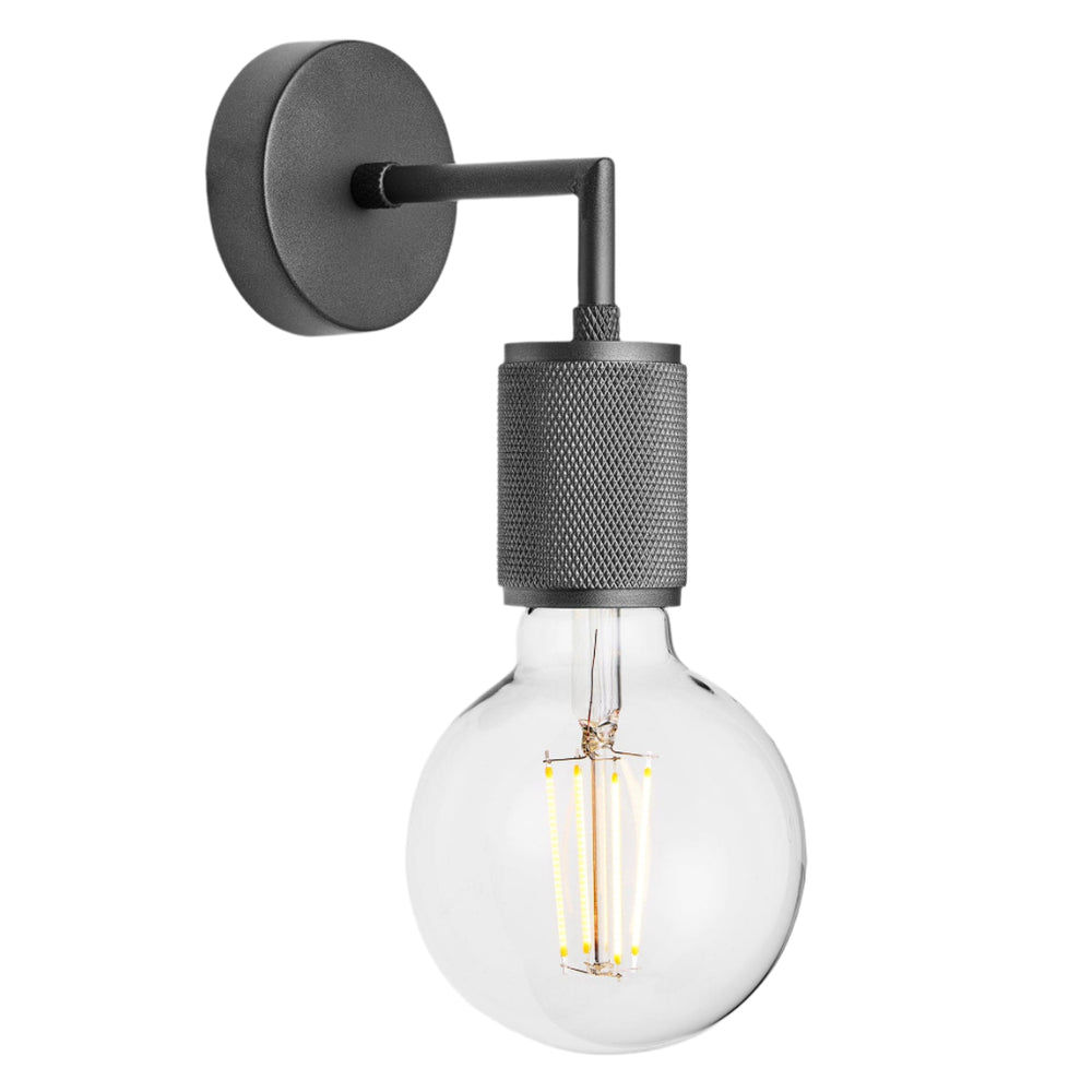 Pewter Knurled Edison Wall Light - Industville KN-EWL-P