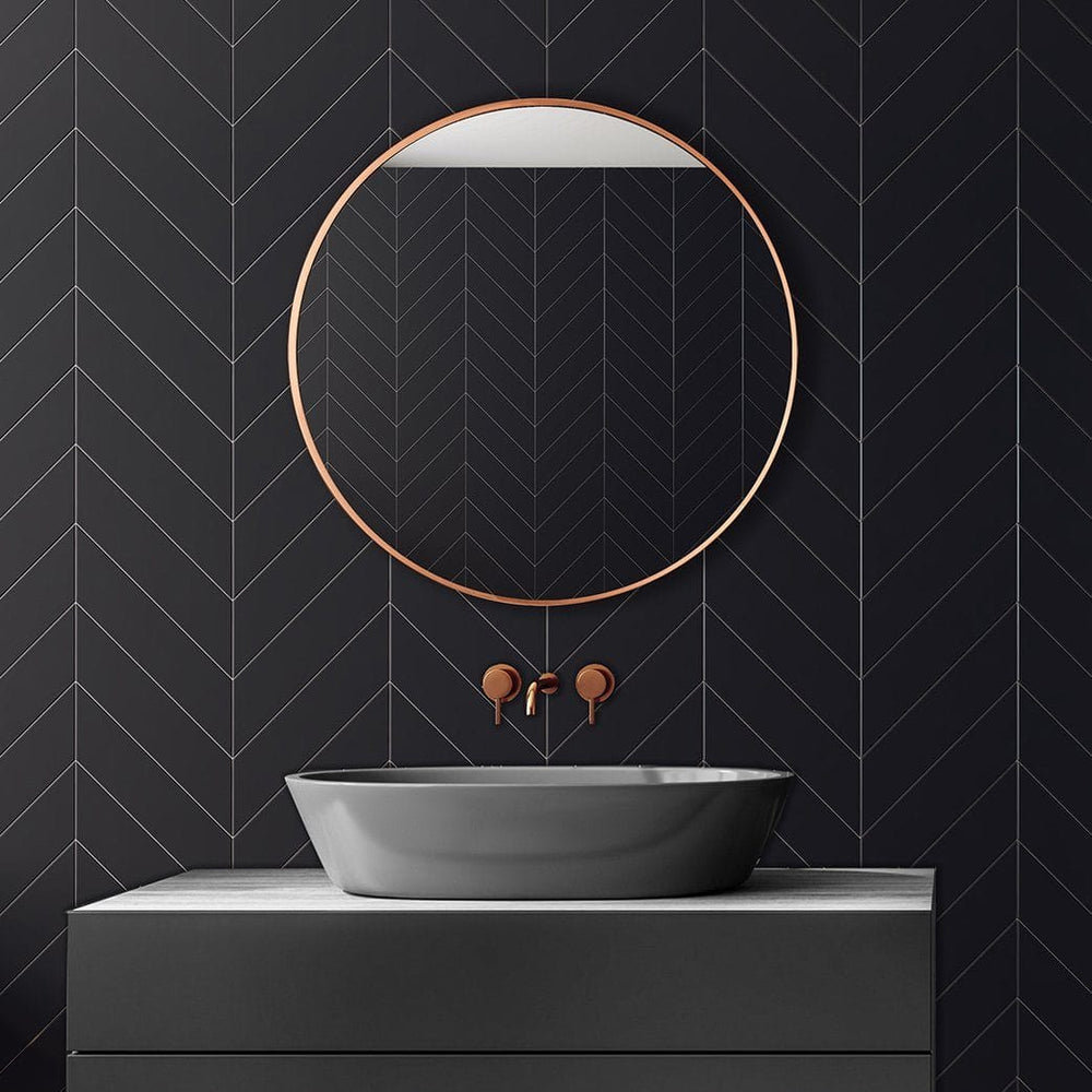 Copper Frame Urban Round Wall Mirror in 24 Inch, Product code is UR-R-WM24-C