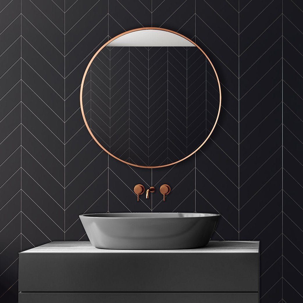 Copper Frame Urban Round Wall Mirror in 24 Inch, Product code is UR-R-WM24-C