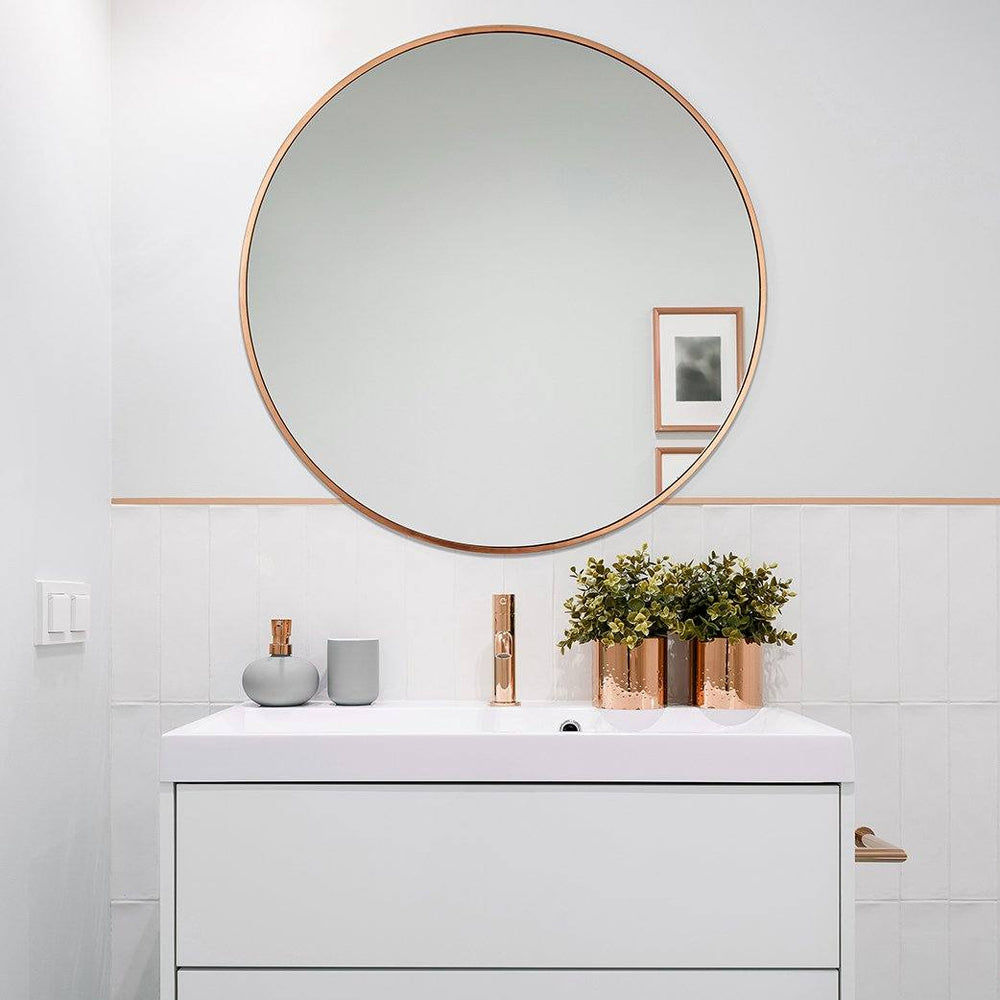 Copper Frame Urban Round Wall Mirror in 31 Inch, Product code is UR-R-WM31-C