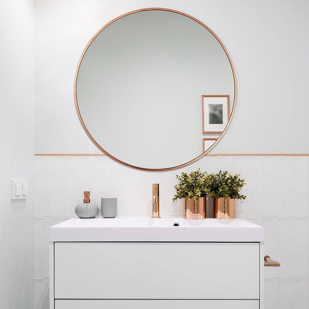 Copper Frame Urban Round Wall Mirror in 31 Inch, Product code is UR-R-WM31-C
