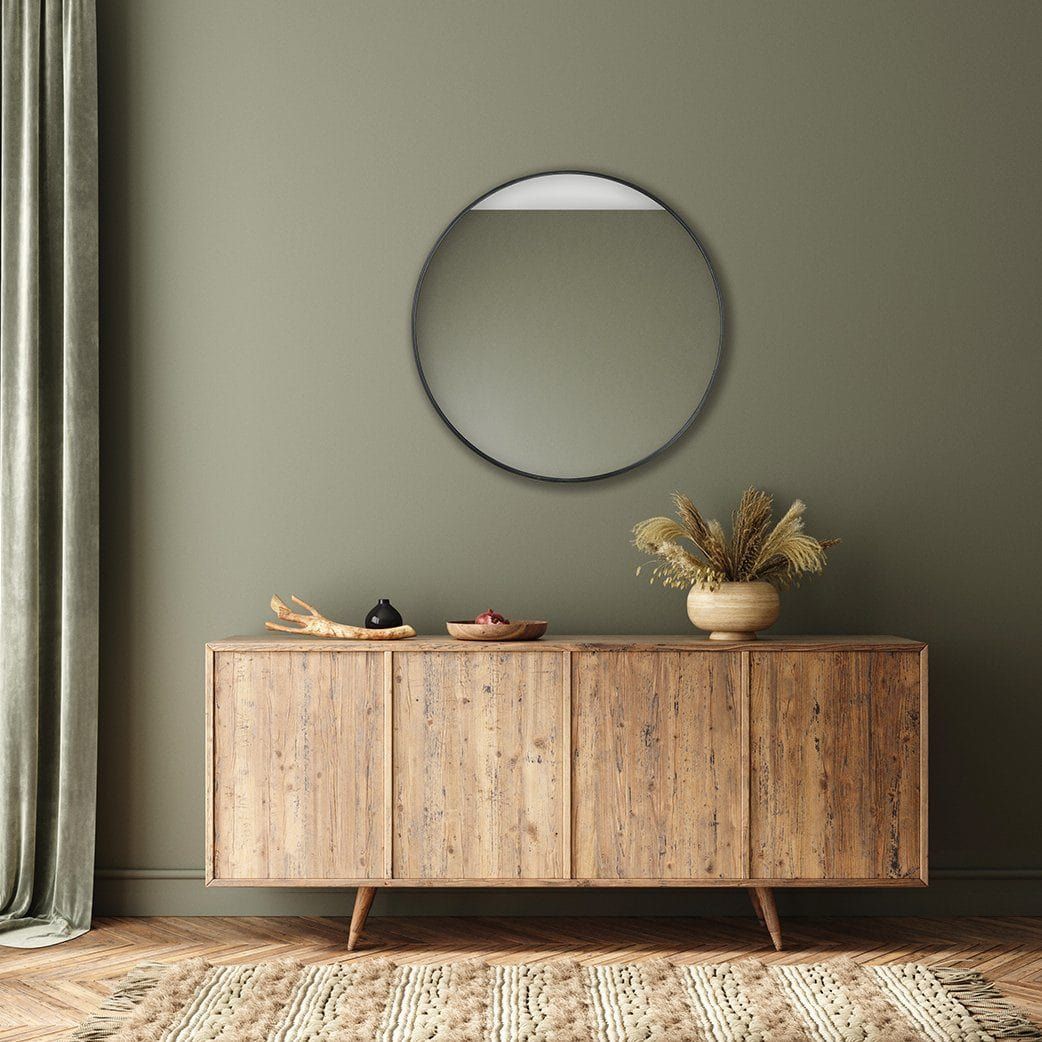 Pewter Frame Urban Round Wall Mirror in 31 Inch, Product code is UR-R-WM31-P