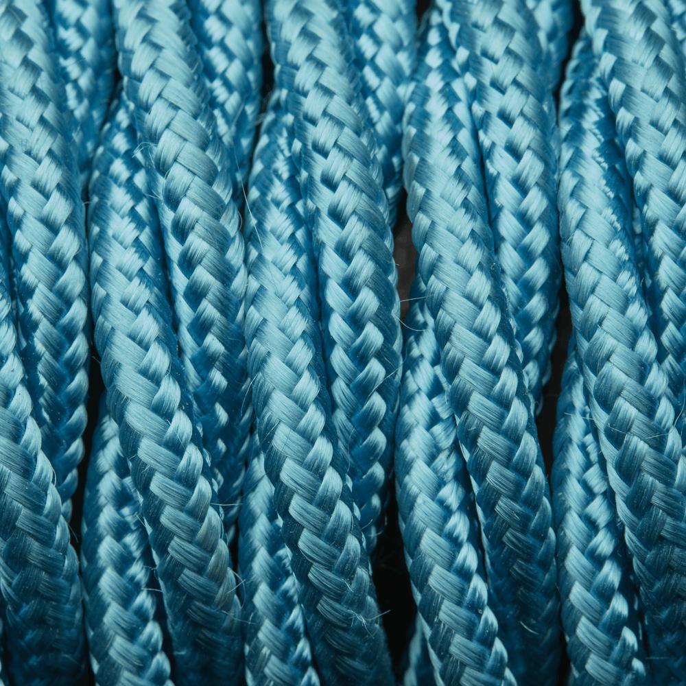 Light Blue Twisted Fabric Flex - Braided Cloth Cable Lighting Wire Industville FL-T-LB