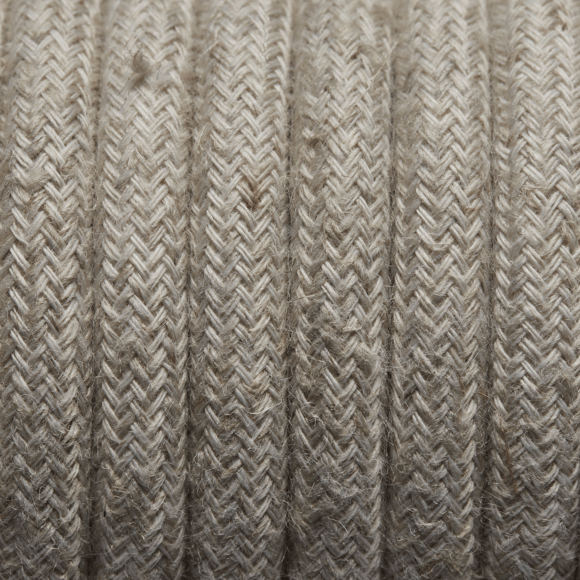 Linen Round Fabric Flex - 3 Core Braided Cloth Cable Lighting Wire Industville FL-R-LN
