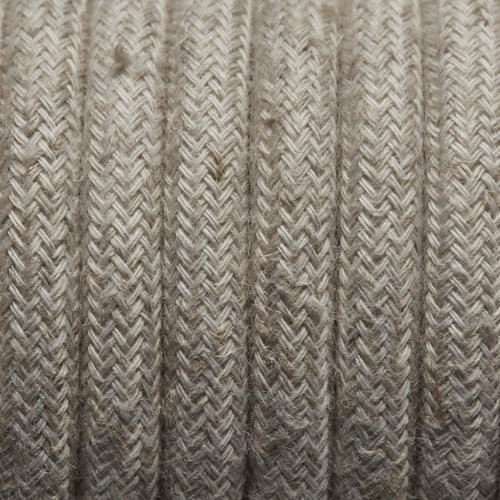 Linen Round Fabric Flex - 3 Core Braided Cloth Cable Lighting Wire Industville FL-R-LN