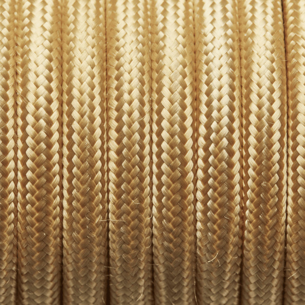 Yellow Round Fabric Flex - 3 Core Braided Cloth Cable Lighting Wire Industville FL-R-Y