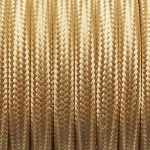 Yellow Round Fabric Flex - 3 Core Braided Cloth Cable Lighting Wire Industville FL-R-Y