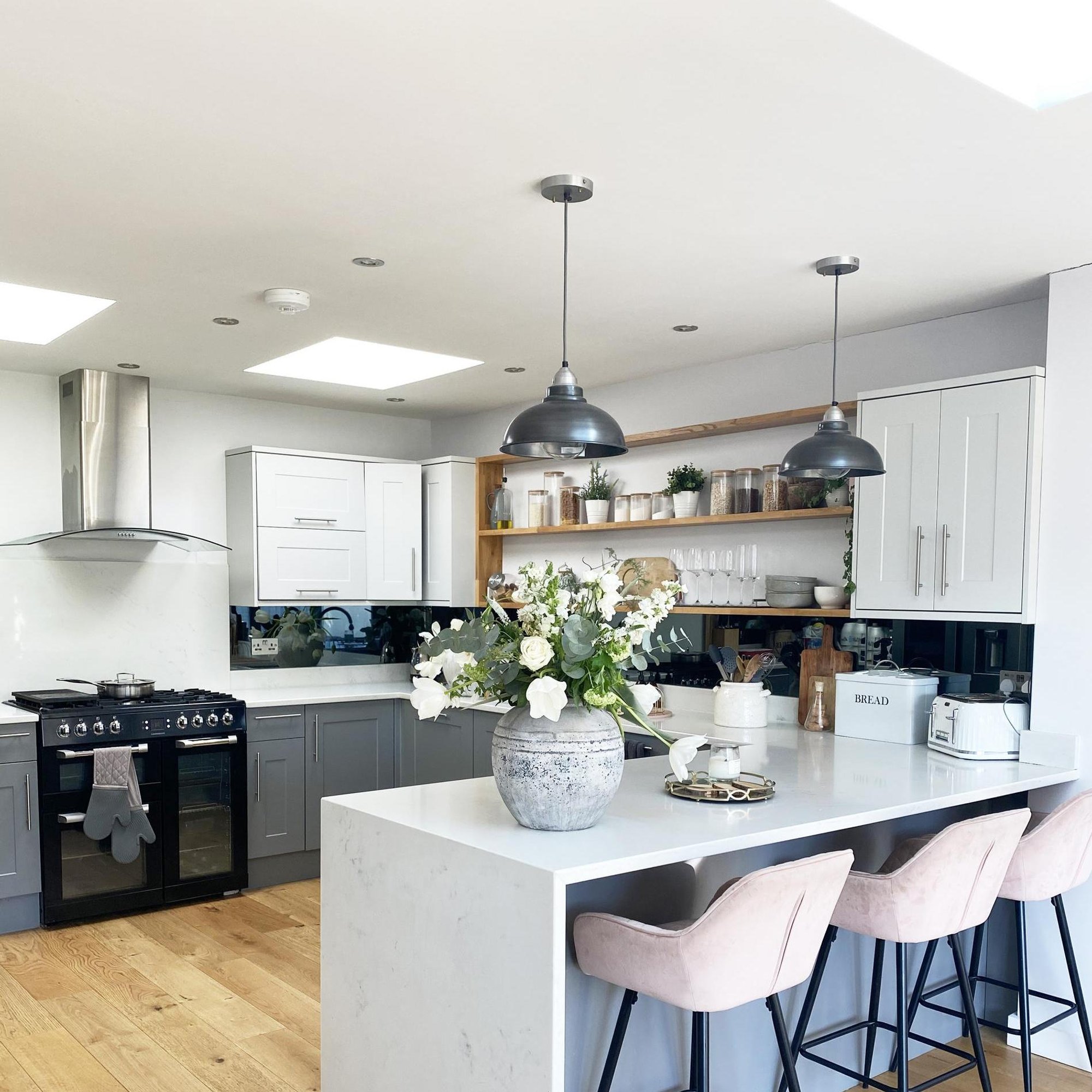 Pewter with Light Pewter Holder Old Factory Pendant - 12 inch - Industville OF-P12-P-LPH