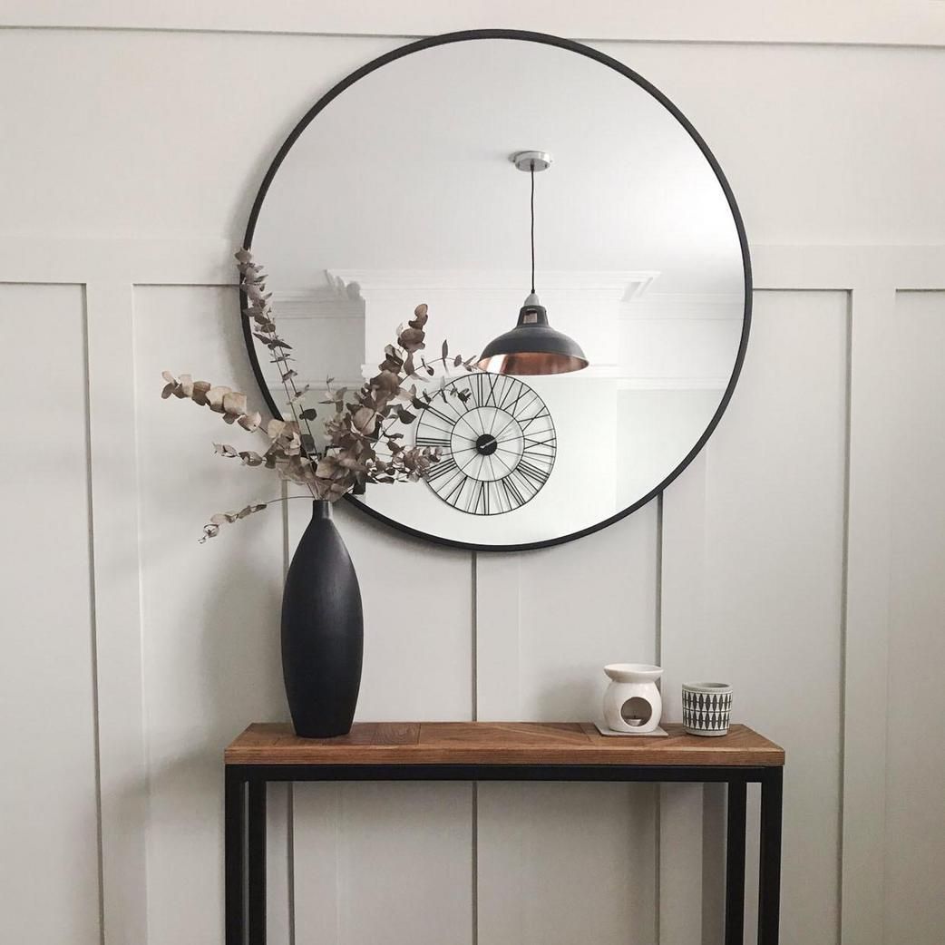 Pewter Frame Urban Round Wall Mirror in 31 Inch, Product code is UR-R-WM31-P