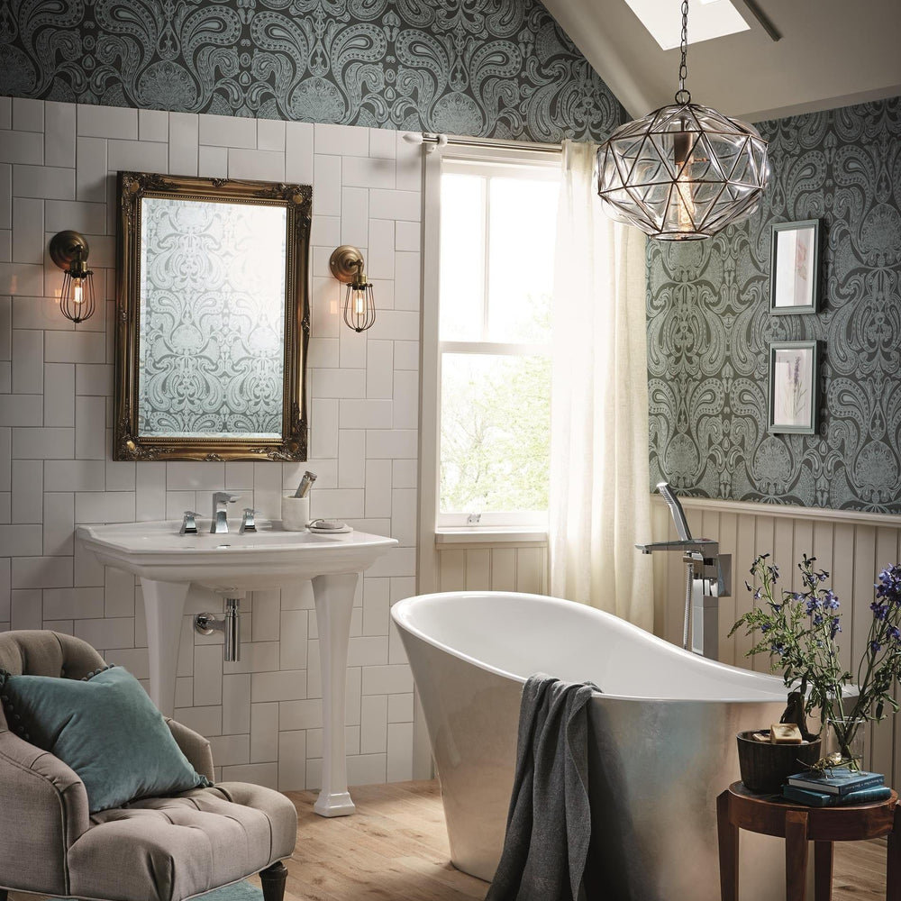 Brass Orlando Wire Cage Wall Light - 4 Inch - Industville OR-WCWL4-B