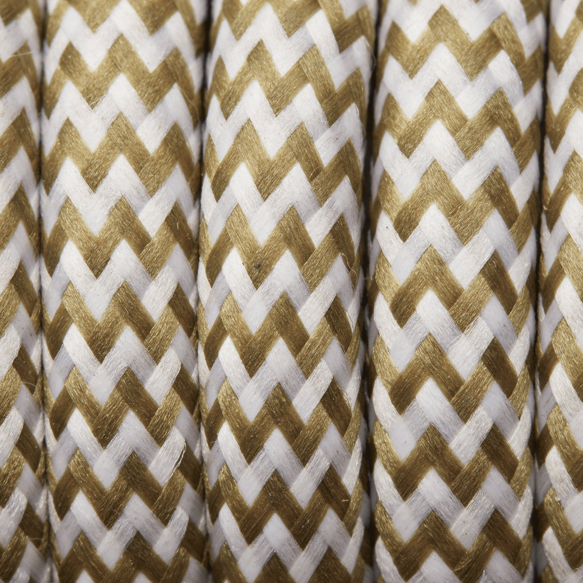 Olive & White Round Fabric Flex - Braided Cloth Cable Lighting Wire Industville FL-R-OLW